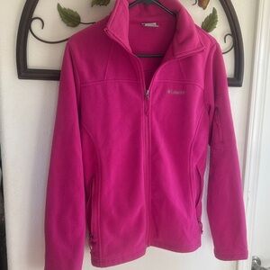 Columbia M Vibrant Pink Full-Zip Fleece